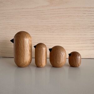 Normann Copenhagen Oak Little  Bird Set of 4 Minimalist Home Decor Danish Modern